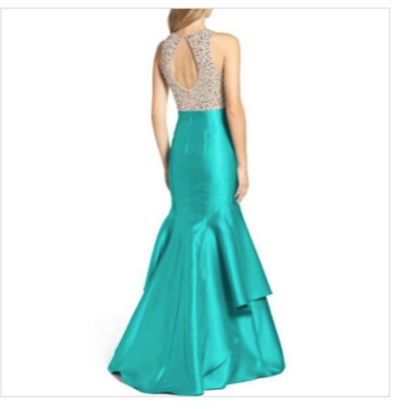 XSCAPE Embellished Bodice Mikado Mermaid Turquoise - Picture 2 of 2